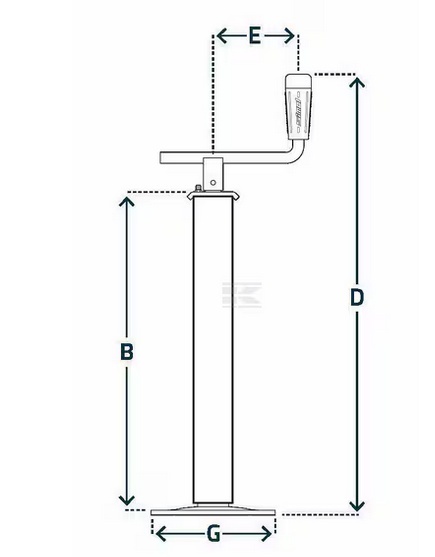 Stopa podporowa pokrętło poziome 50x570 mm Kramp Simol